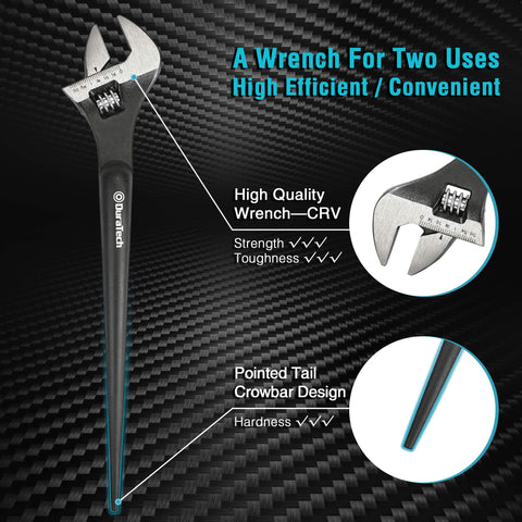 DURATECH spud wrench 12-inch head delivers extra leverage for stubborn fasteners.