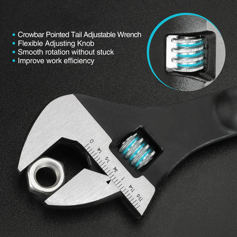DURATECH spud wrench features laser-marked SAE and Metric scales for accuracy.