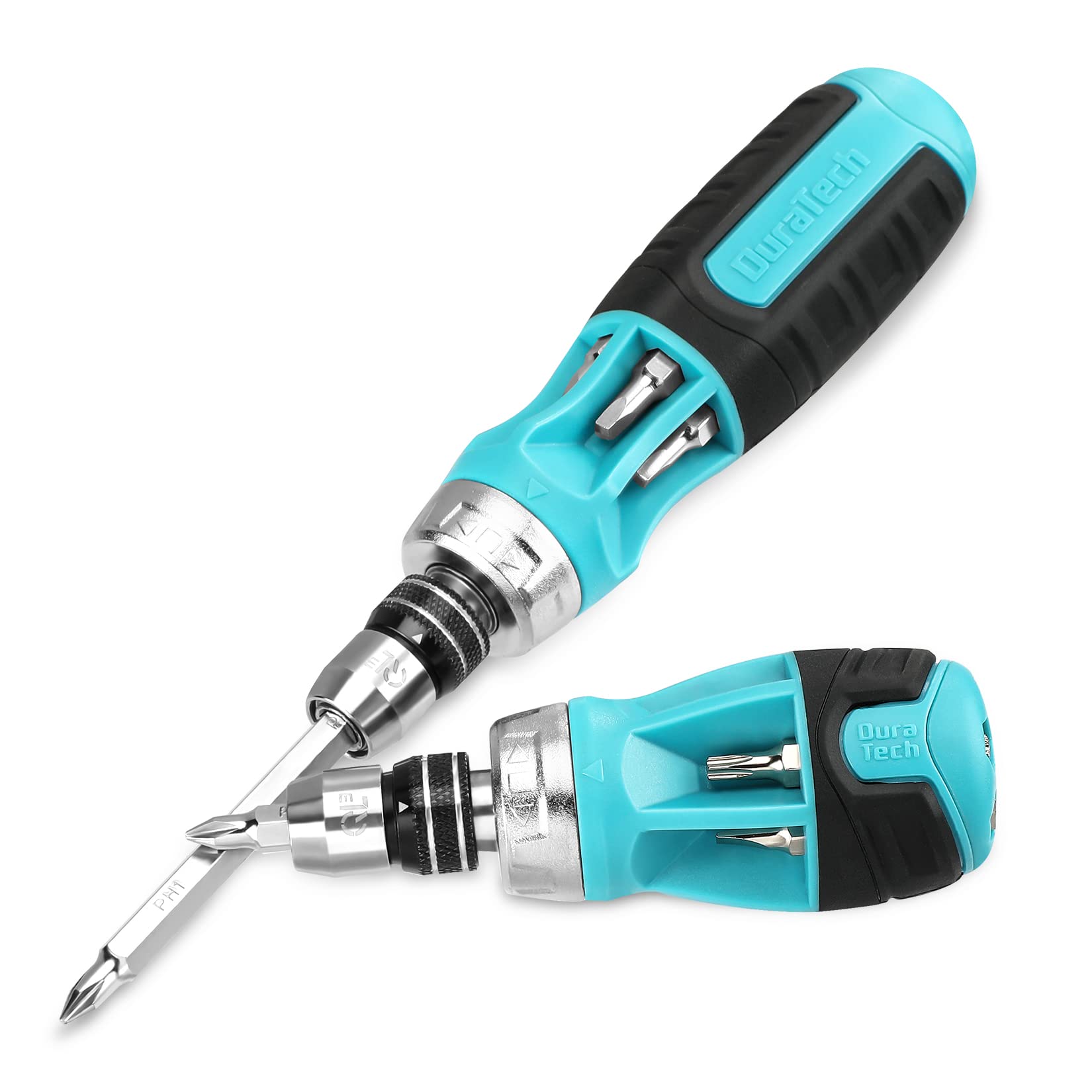 Duratech 12-in-1 standard ratcheting screwdriver with versatile bit options for home repairs.