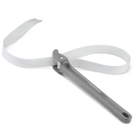 DURATECH strap wrench with 12-inch handle for versatile pipe work