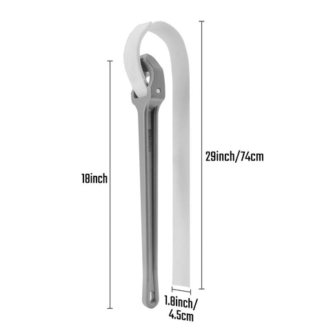DURATECH strap wrench features aluminum I-beam handle for lightweight durability