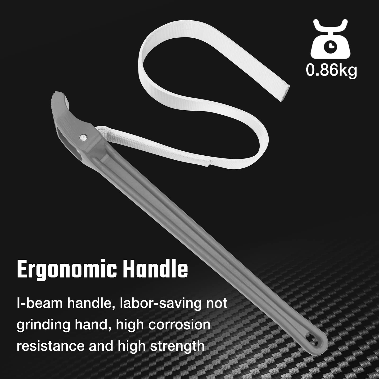 DURATECH strap wrench head with non-slip grip that won’t mar surfaces