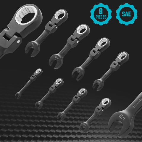 DURATECH compact flex-head wrenches reaching tight spaces