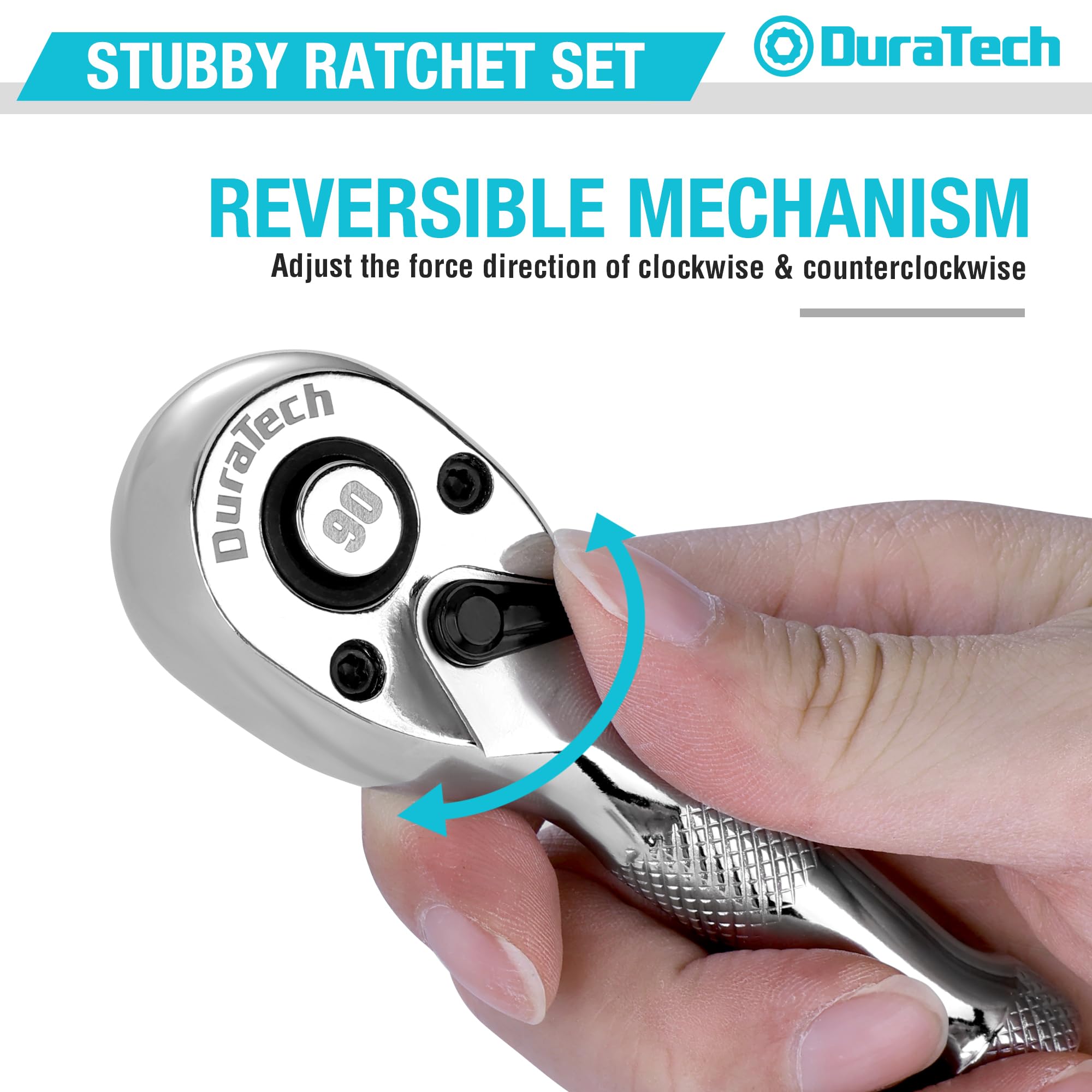 Duratech stubby ratchet 1/2 drive for larger fasteners.