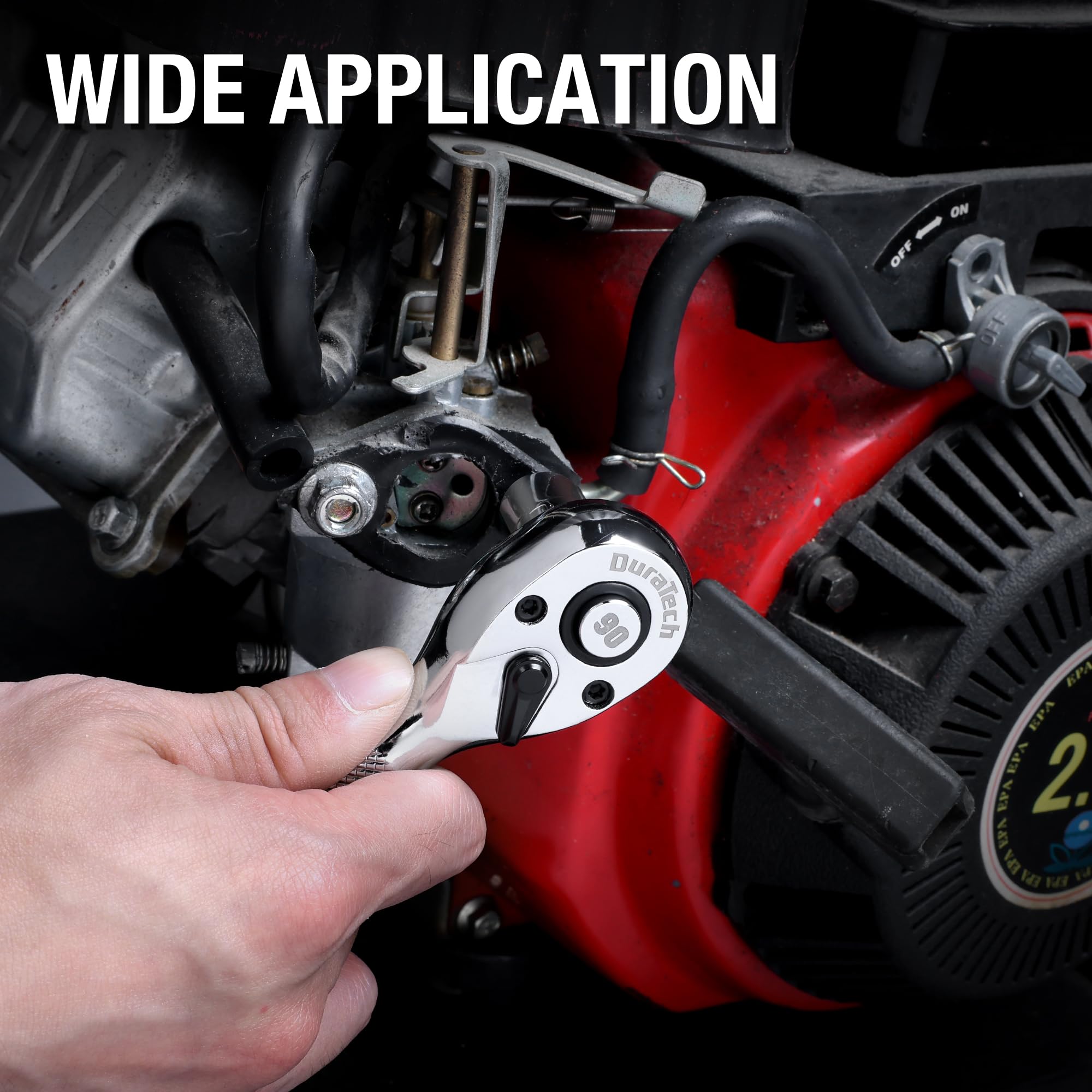 Duratech stubby ratchet EVA organizer keeps tools organized.