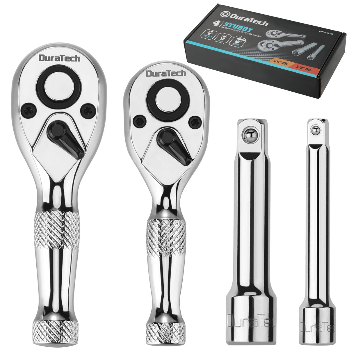 DURATECH stubby ratchet set in tight spaces enables precise turns