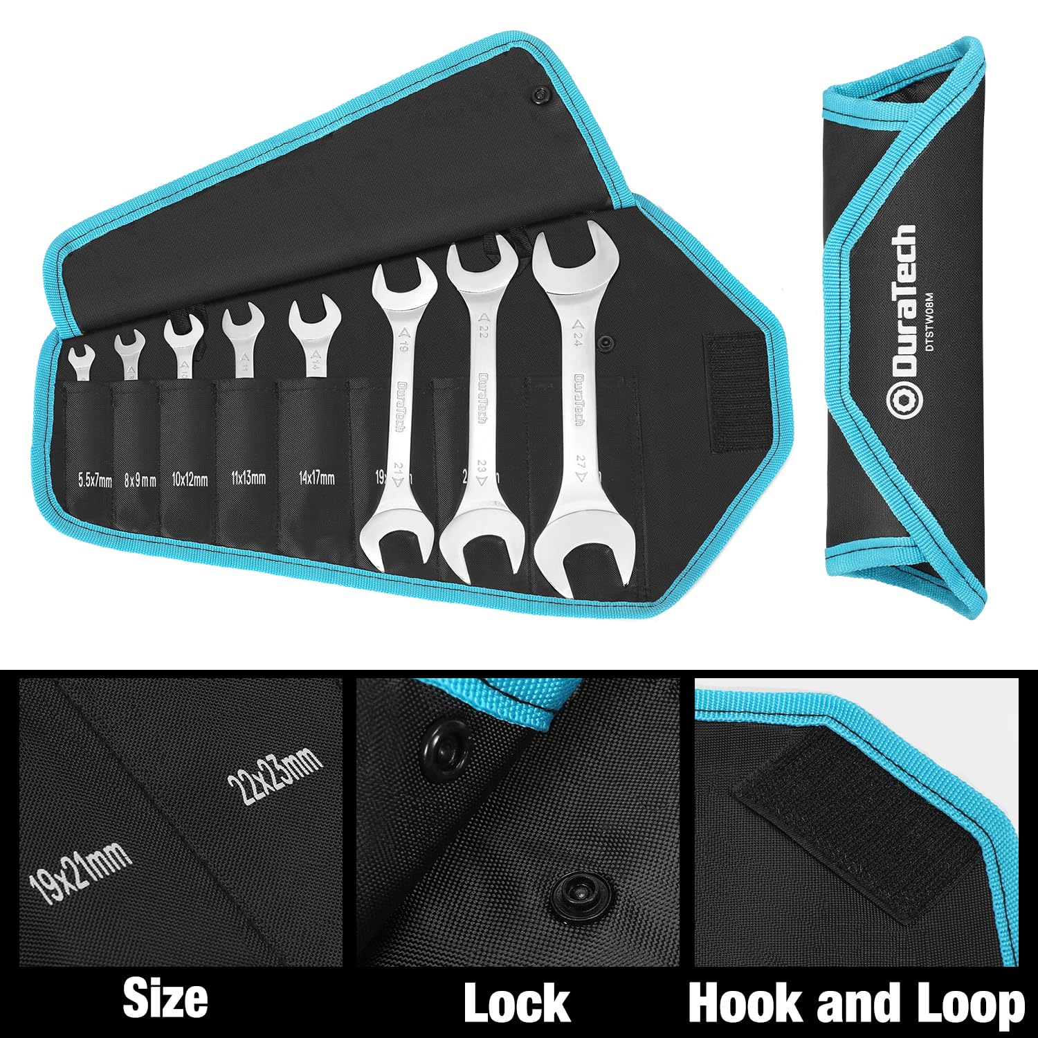 DURATECH 14–17 mm wrenches organized for quick access.