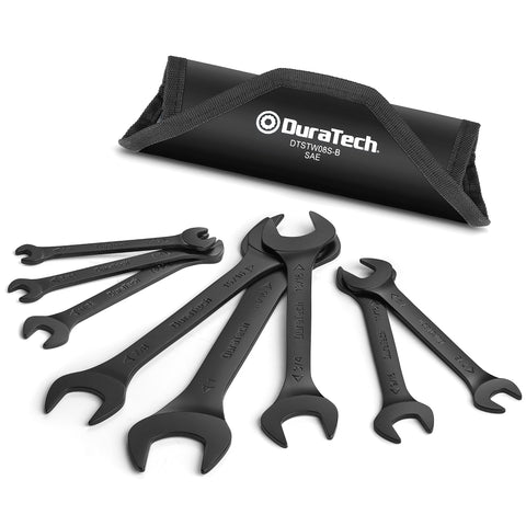 Duratech open end wrenches reach tight spaces with precise fit.