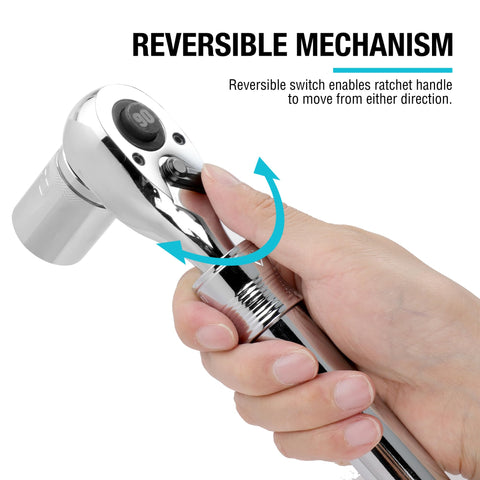 DURATECH teardrop head reaches low-clearance areas with precision.