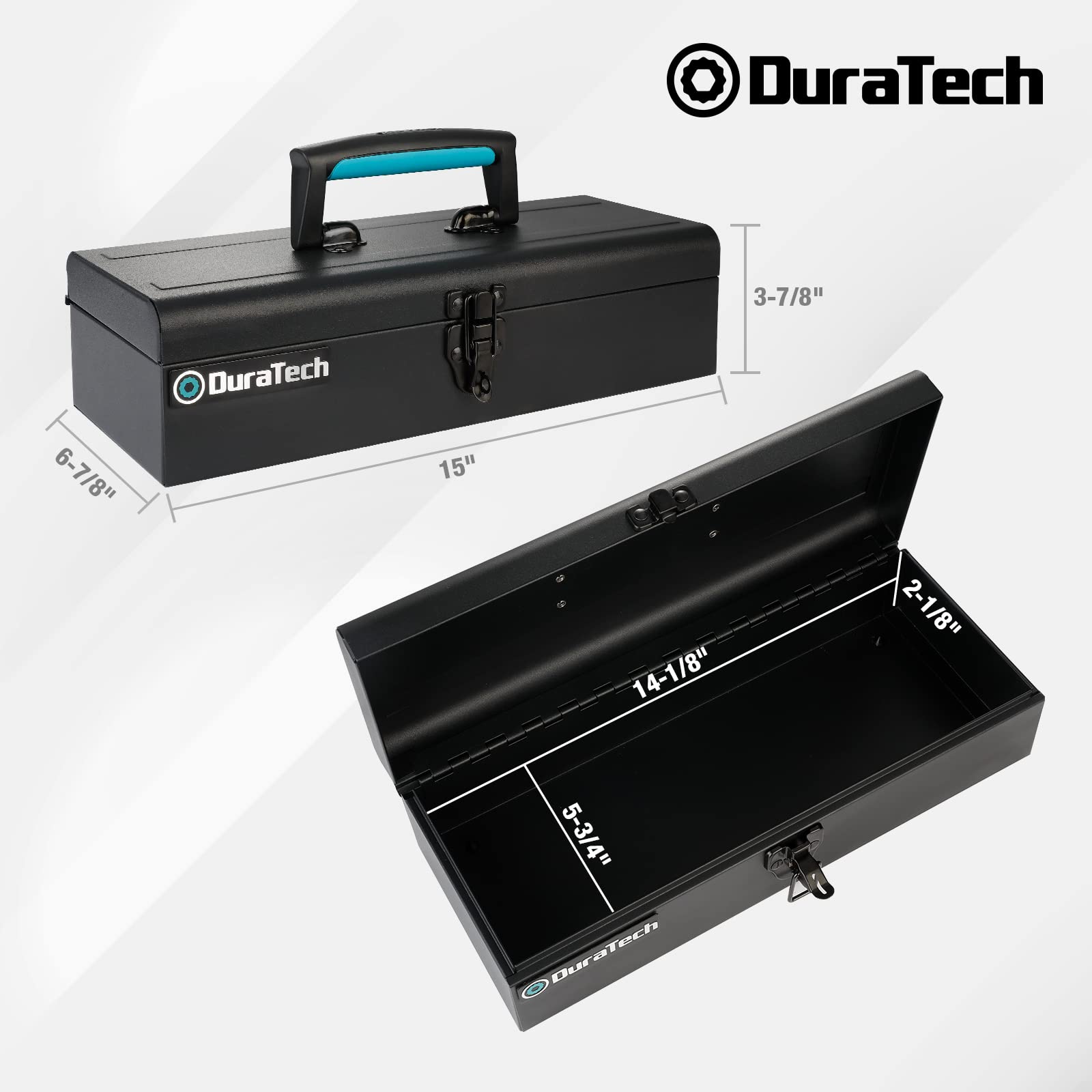 DuraTech Tool Box with anti-slip base pads for stability