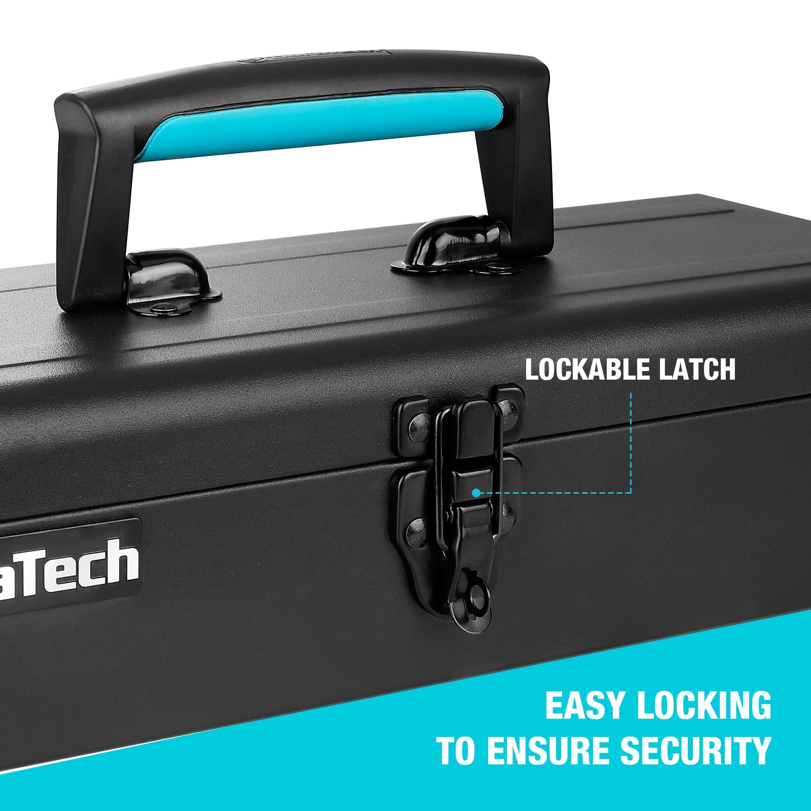 DuraTech Tool Box plastic handle for comfortable carrying