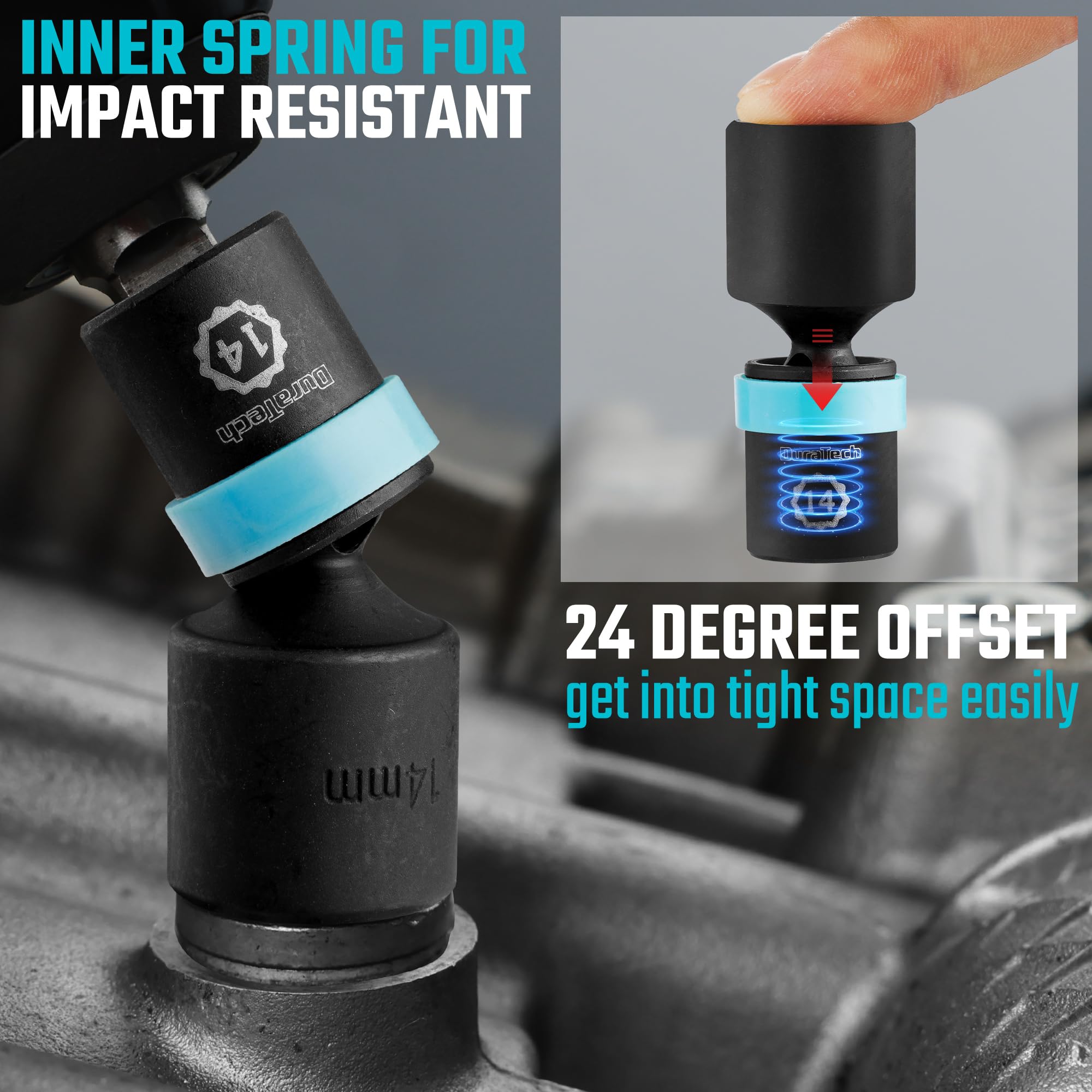 DURATECH two-inch extension bars extend reach for stubborn fasteners.