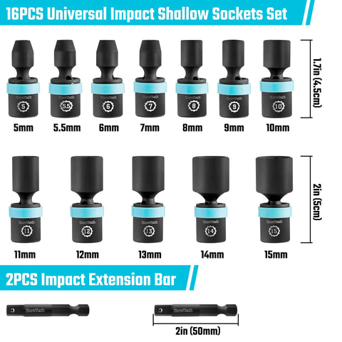 DURATECH universal joint socket swivels to reach tight spaces with precision.