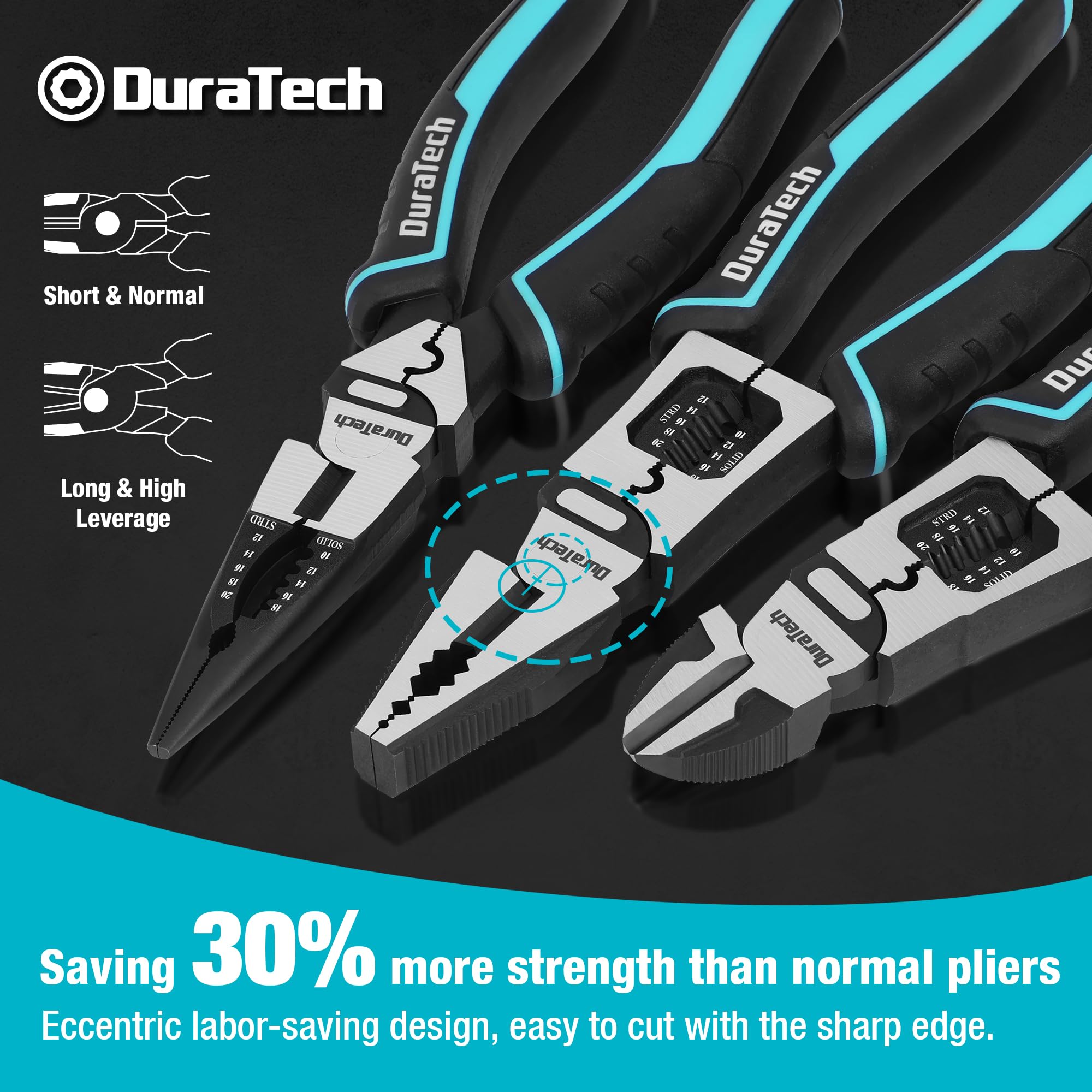 DURATECH wire stripper supports six diameter sizes for versatility.