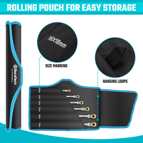 DURATECH roll-up pouch keeps wrenches organized and portable