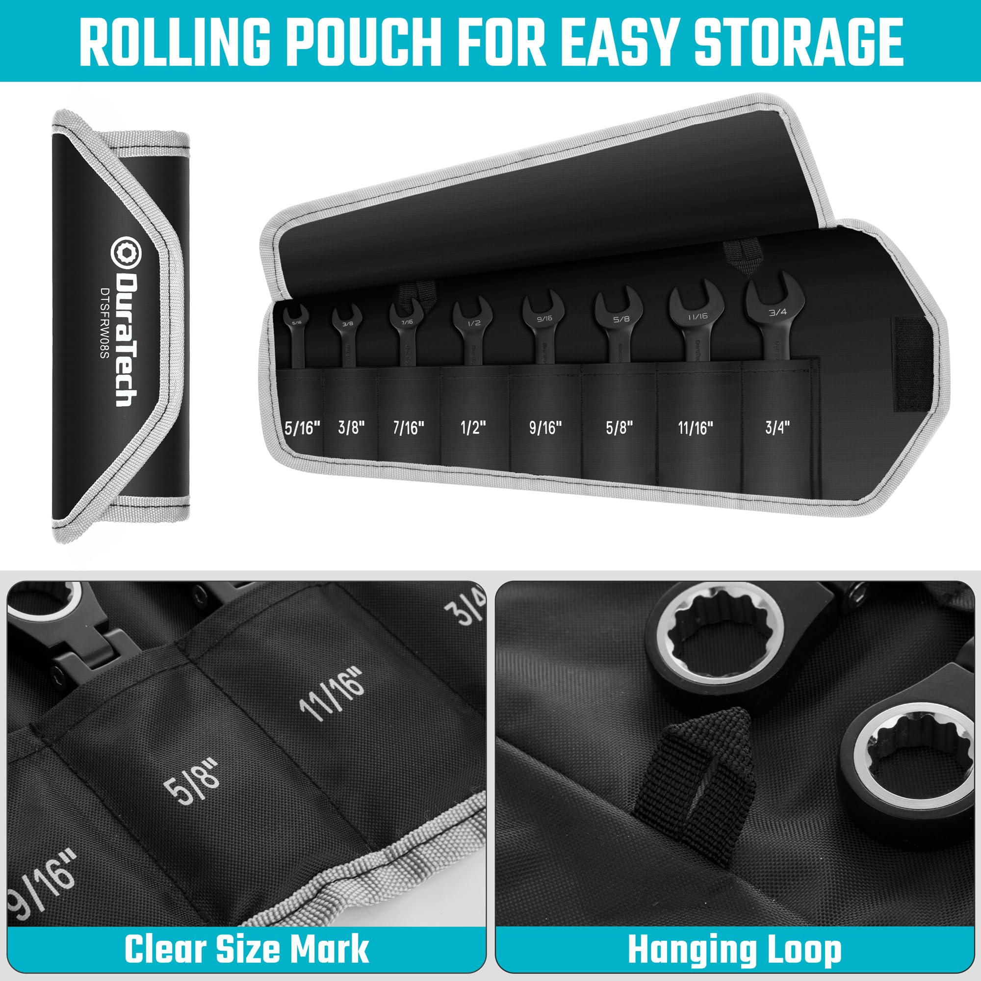 DURATECH compact wrench design fits in small tool spaces