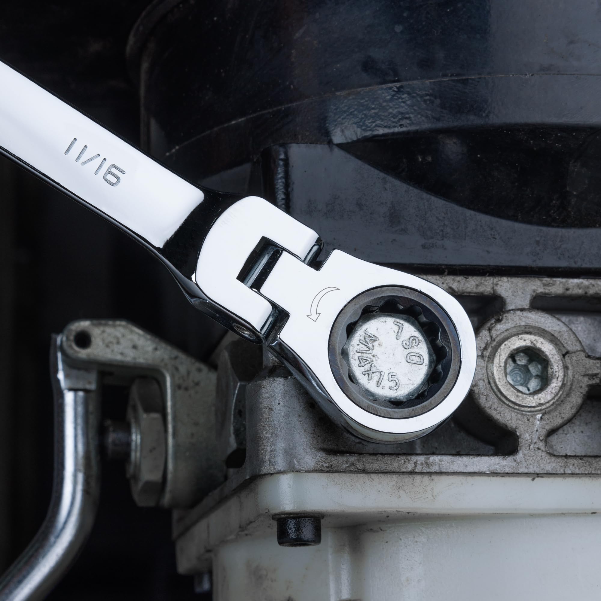 DURATECH wrench set in use for automotive or mechanical repair