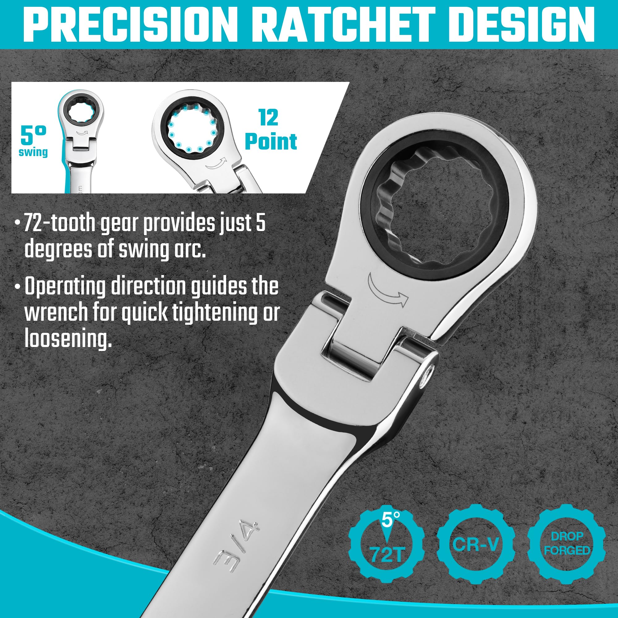 DURATECH metric sizes clearly marked on both ends for quick ID