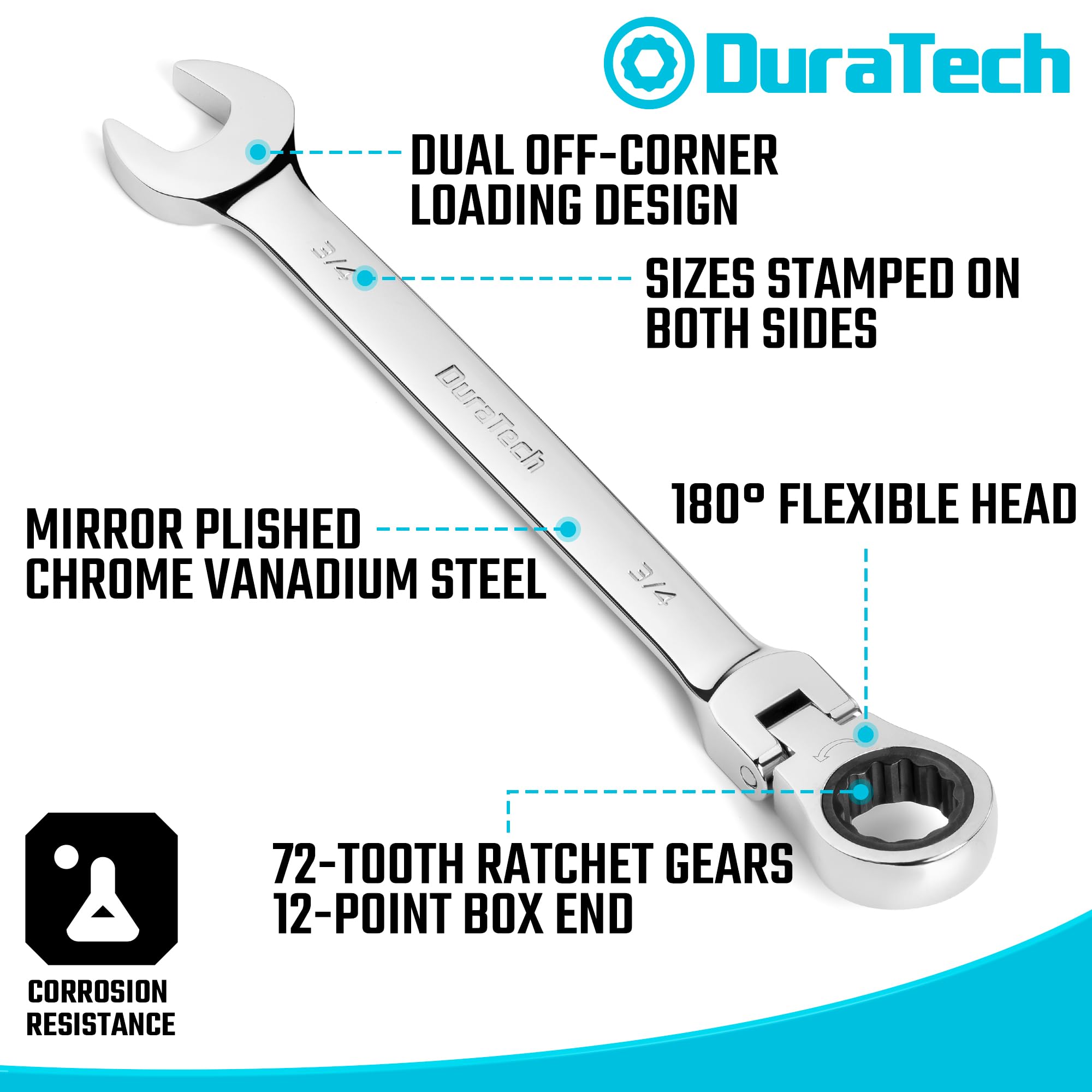 DURATECH 72-tooth ratchet mechanism with slim profile for precise torque