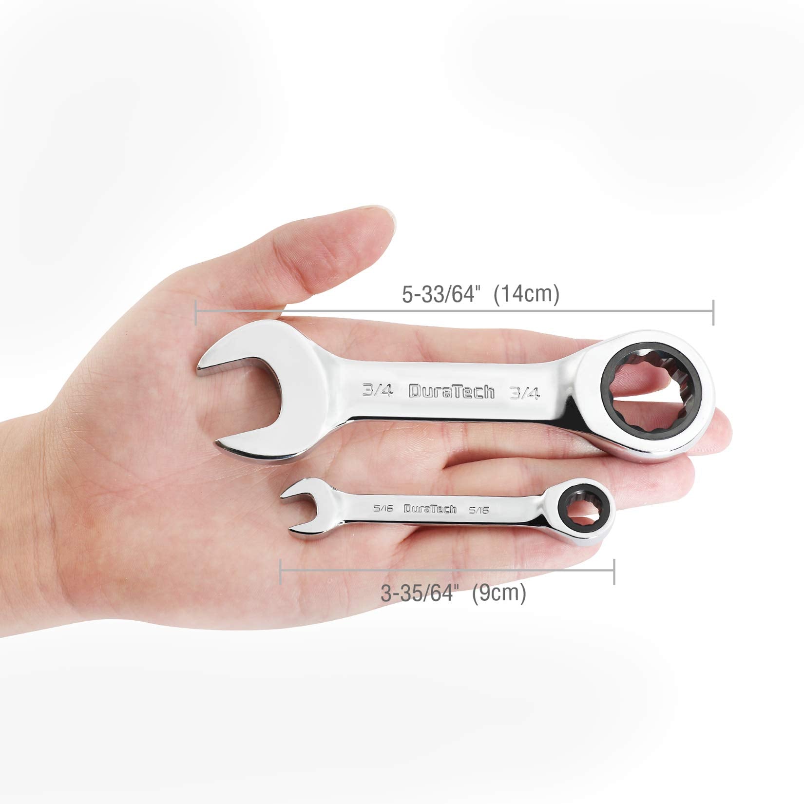 DURATECH sizes 5/16 to 3/4 inch displayed for versatile fastener fitting