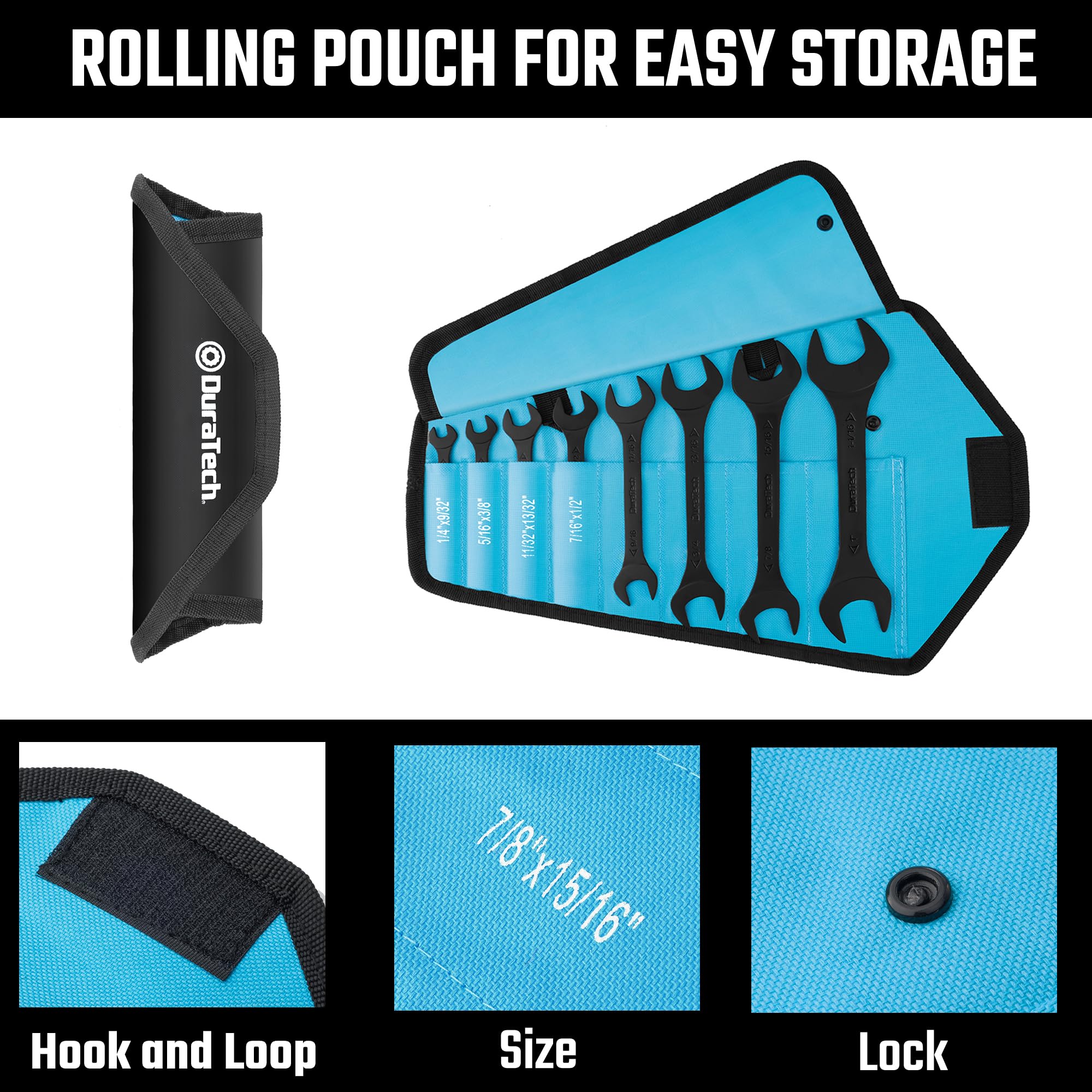 Duratech wrenches provide strong torque without slippage in tight spaces.