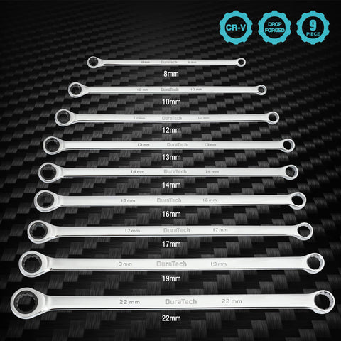 DURATECH wrenches in 8-22 mm range for versatile repairs.