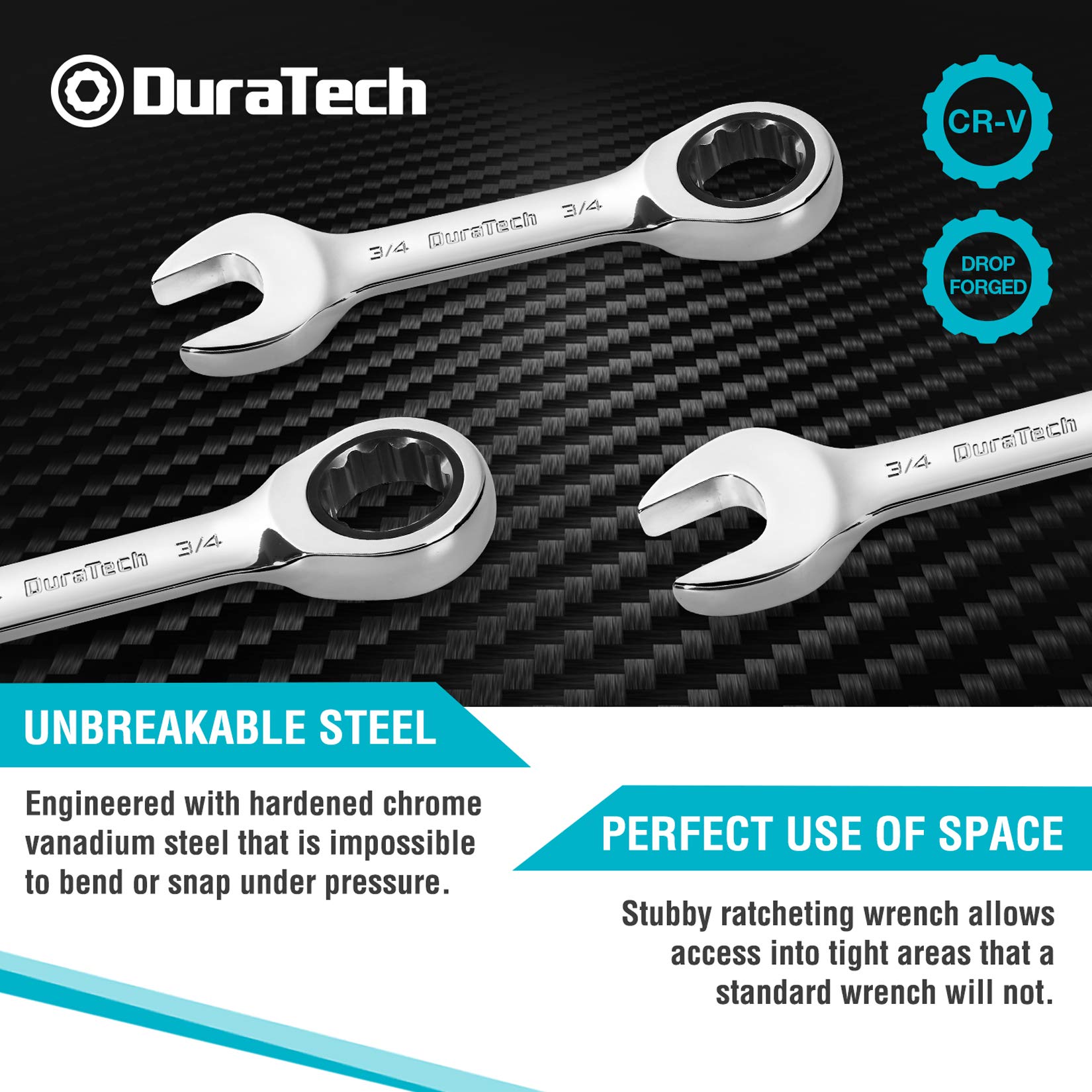 DURATECH wrenches in roll-up pouch for organized portability