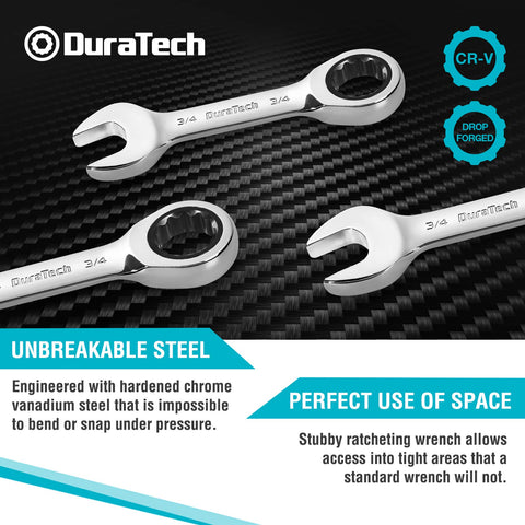 DURATECH wrenches in roll-up pouch for organized portability