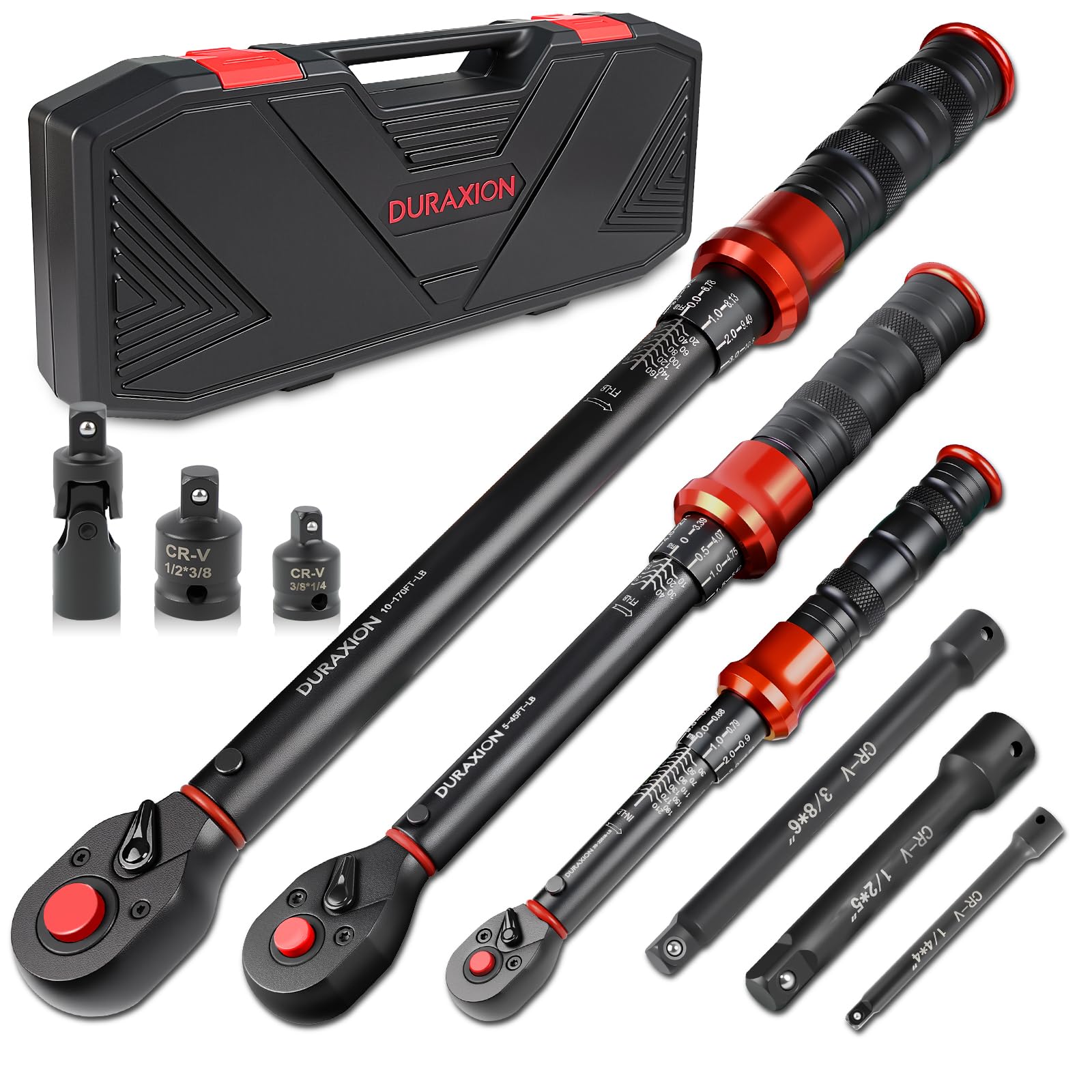 DURAXION 9-piece torque wrench set in case for portable maintenance