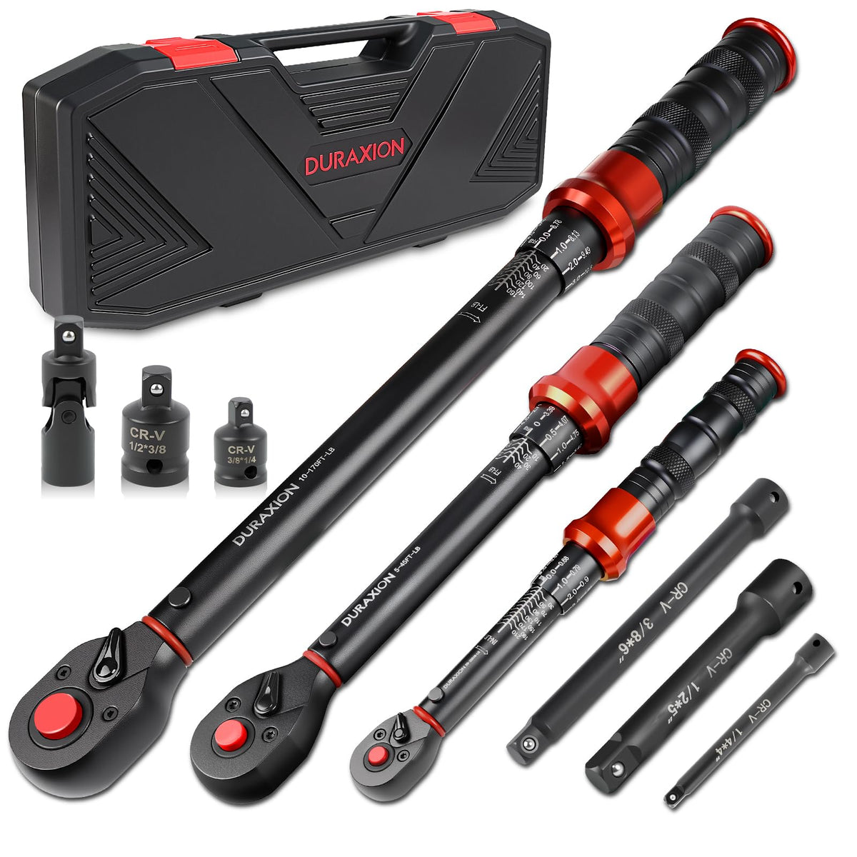 DURAXION 9-piece torque wrench set in case for portable maintenance