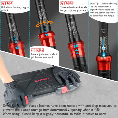 DURAXION click-stop mechanism provides audible and tactile torque feedback