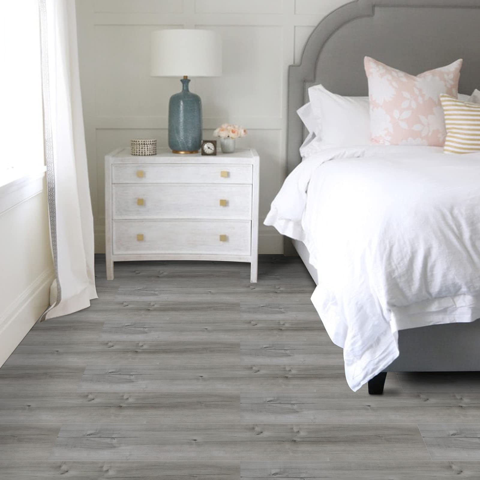 Dureidos peel-and-stick flooring close-up showing easy application