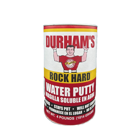 DURHAM'S Rock Hard Water Putty 4lb container for repairs in wood and plaster