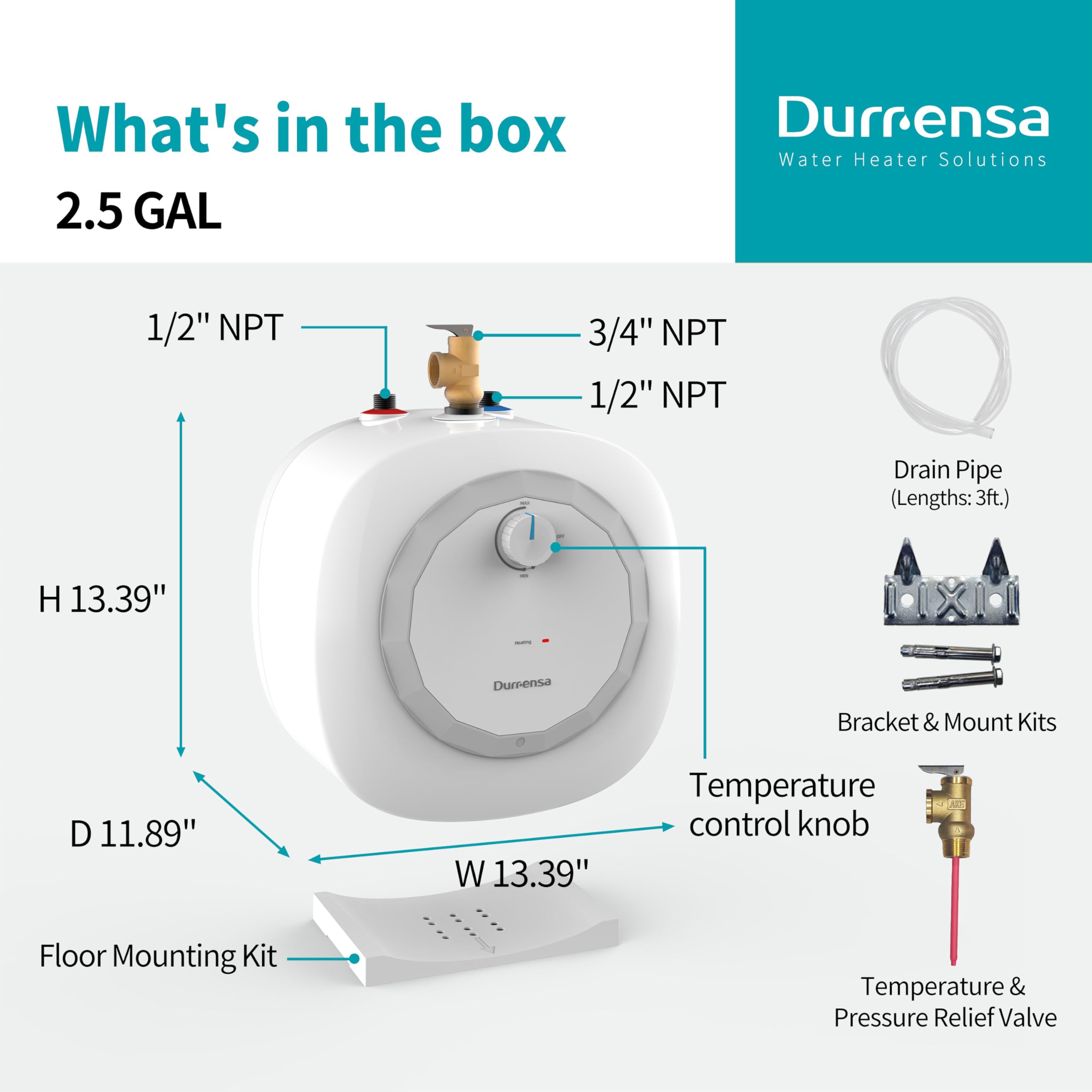 DURRENSA 43.3 inch power cord for flexible placement