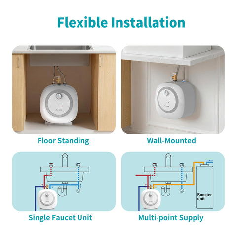 DURRENSA instant hot water close-up showing rapid recovery
