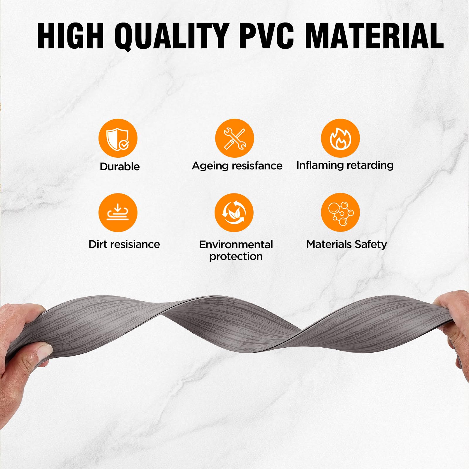 Durteljana floor transition strip with strong adhesive backing for quick, tool-free installation.