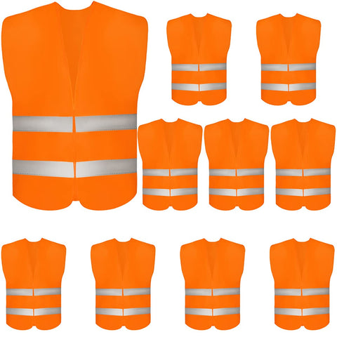 DUSKCOVE high-visibility vest neon orange front view for day and night safety