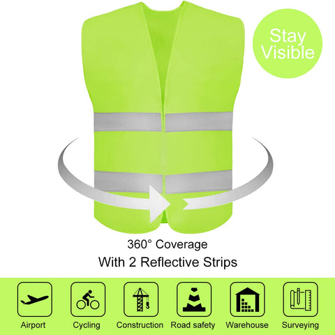 DUSKCOVE high-visibility vest reflective strips close-up shows durable, high-reflectivity detail