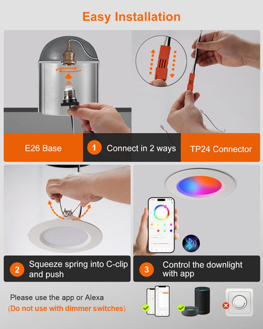 DUSKTEC easy E26 installation for quick setup