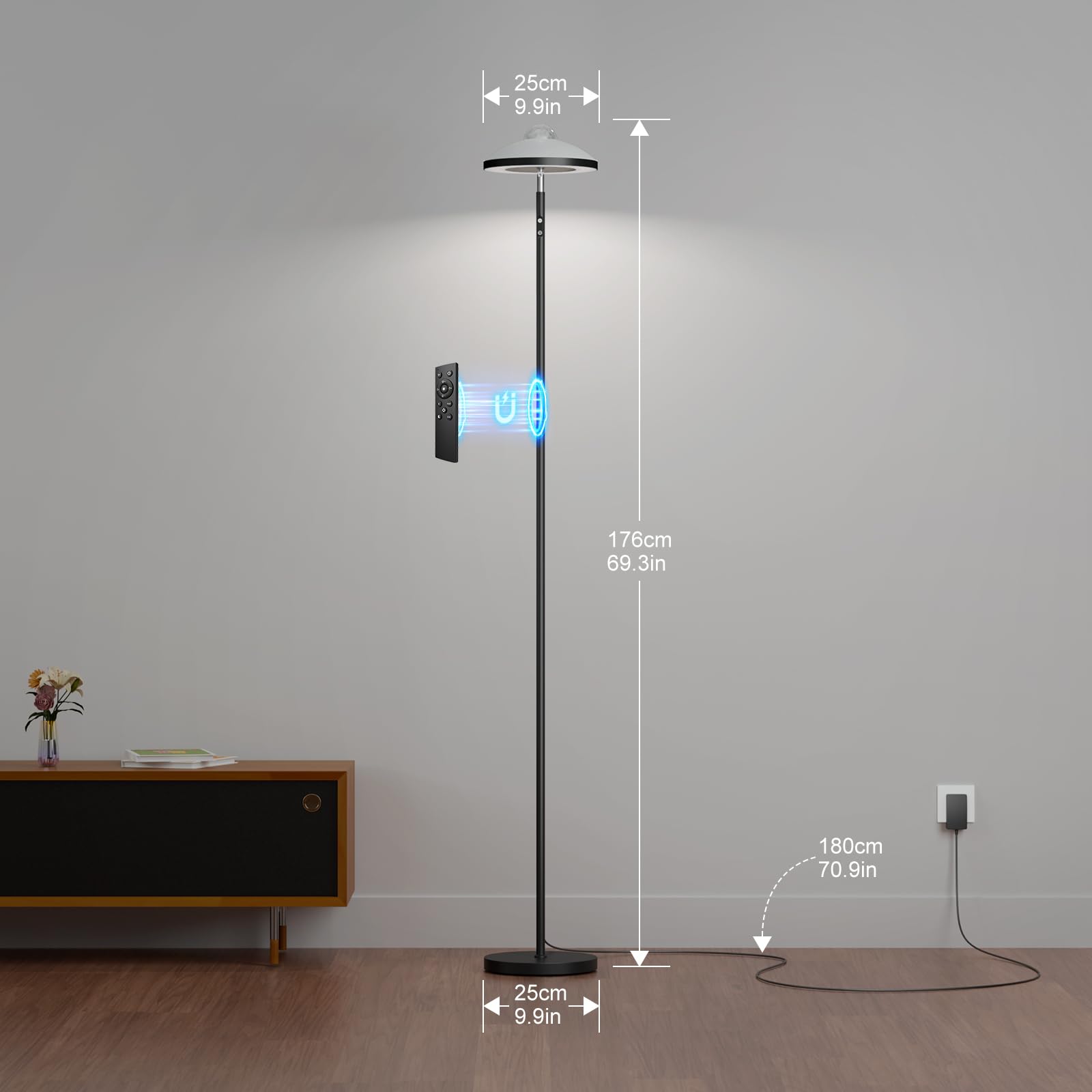 DUSKTEC floor lamp whisper-quiet motor keeps bedrooms peaceful.
