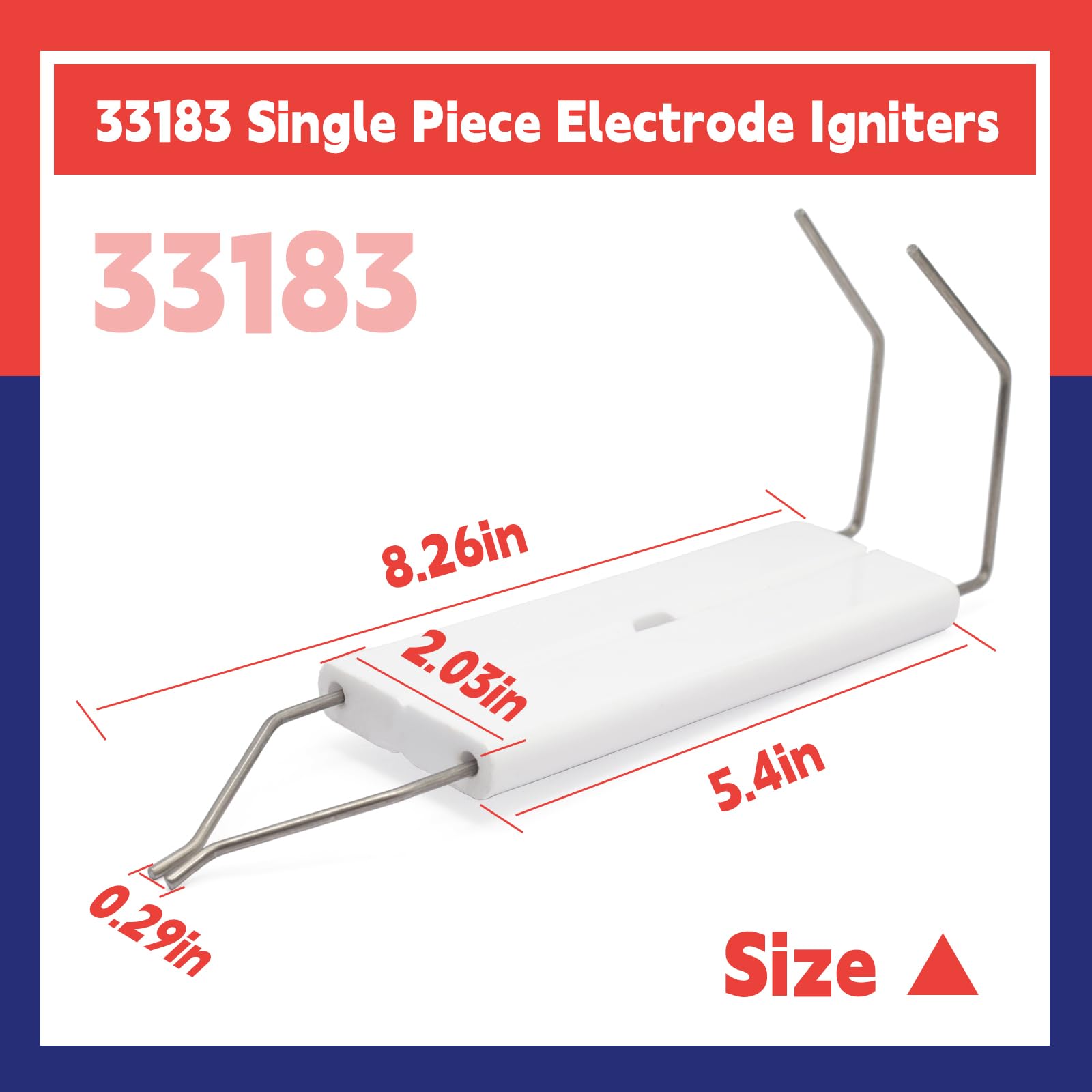 Dusledel 33183 electrode material detail highlights high-temperature ceramic and metal construction
