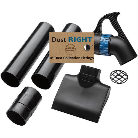 Dust Right 4-inch quick-change floor sweep in action for clean, dust-free shop floors.