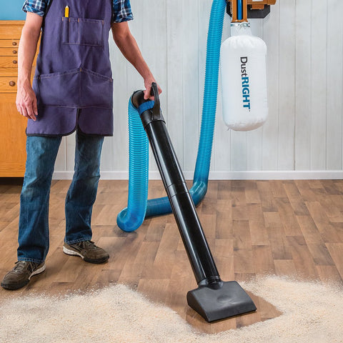 Dust Right air-flow adjustment valve helps prevent seal-offs during use.