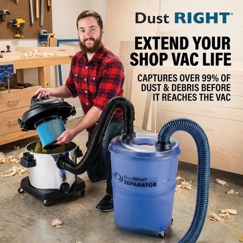 Dust Right durable bucket design supports quick emptying and simple maintenance.