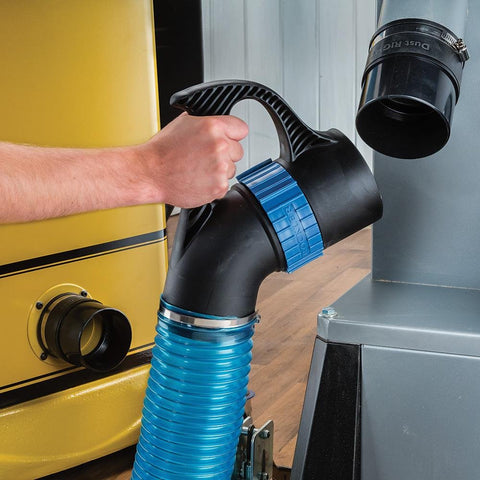 Dust Right Extension Wand extends reach for flexible dust collection around tools.