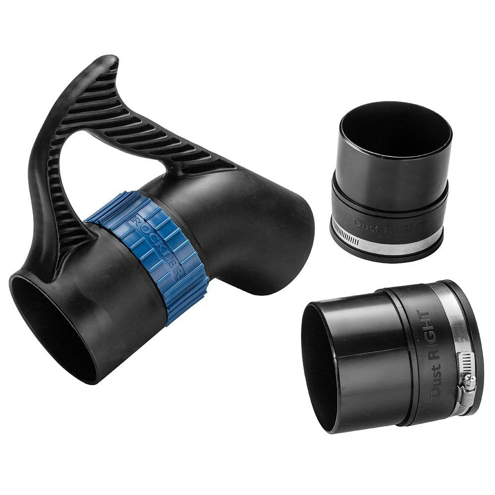 Dust Right Quick Change Handle enables fast tool-to-tool dust collection transitions.