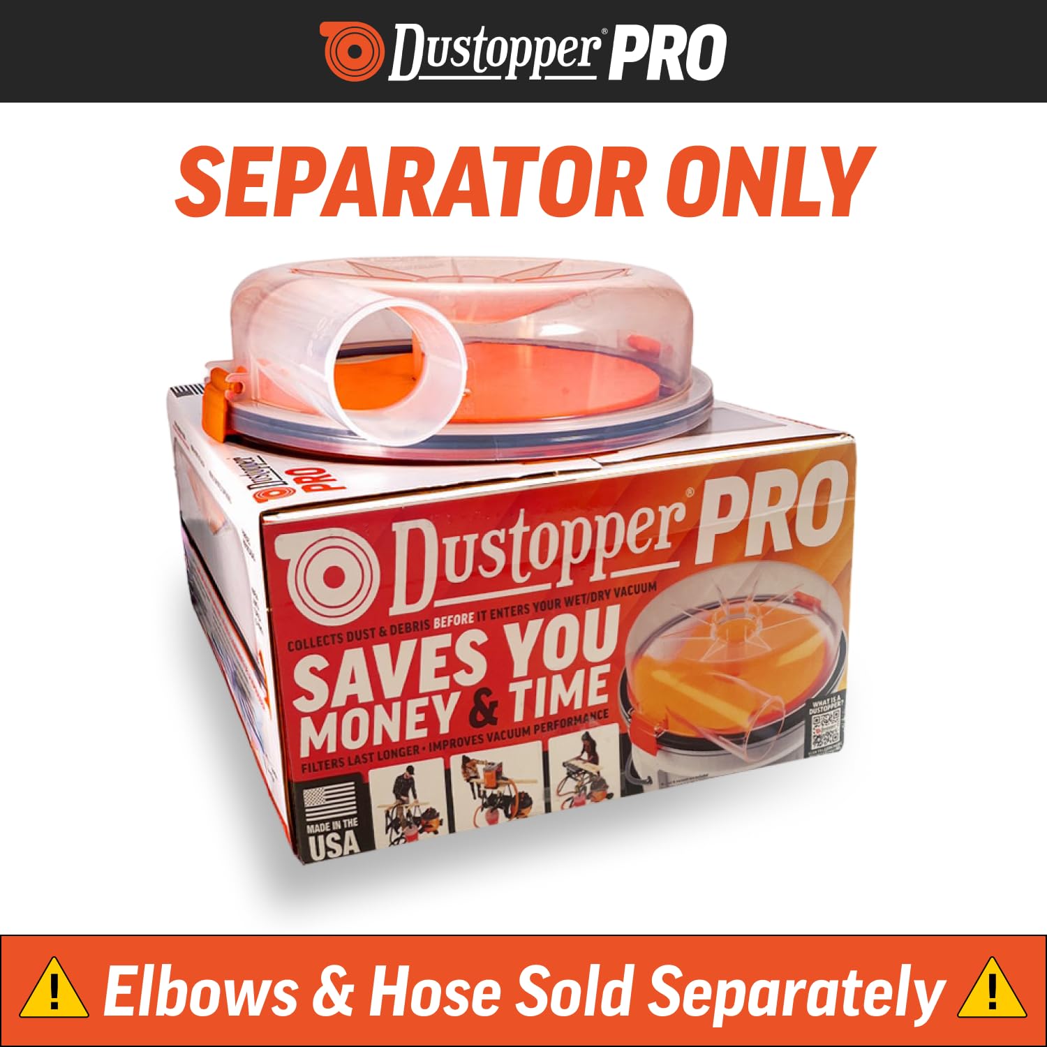 Dustopper PRO maximum separation image shows optimized dust capture and reduced air turbulence.