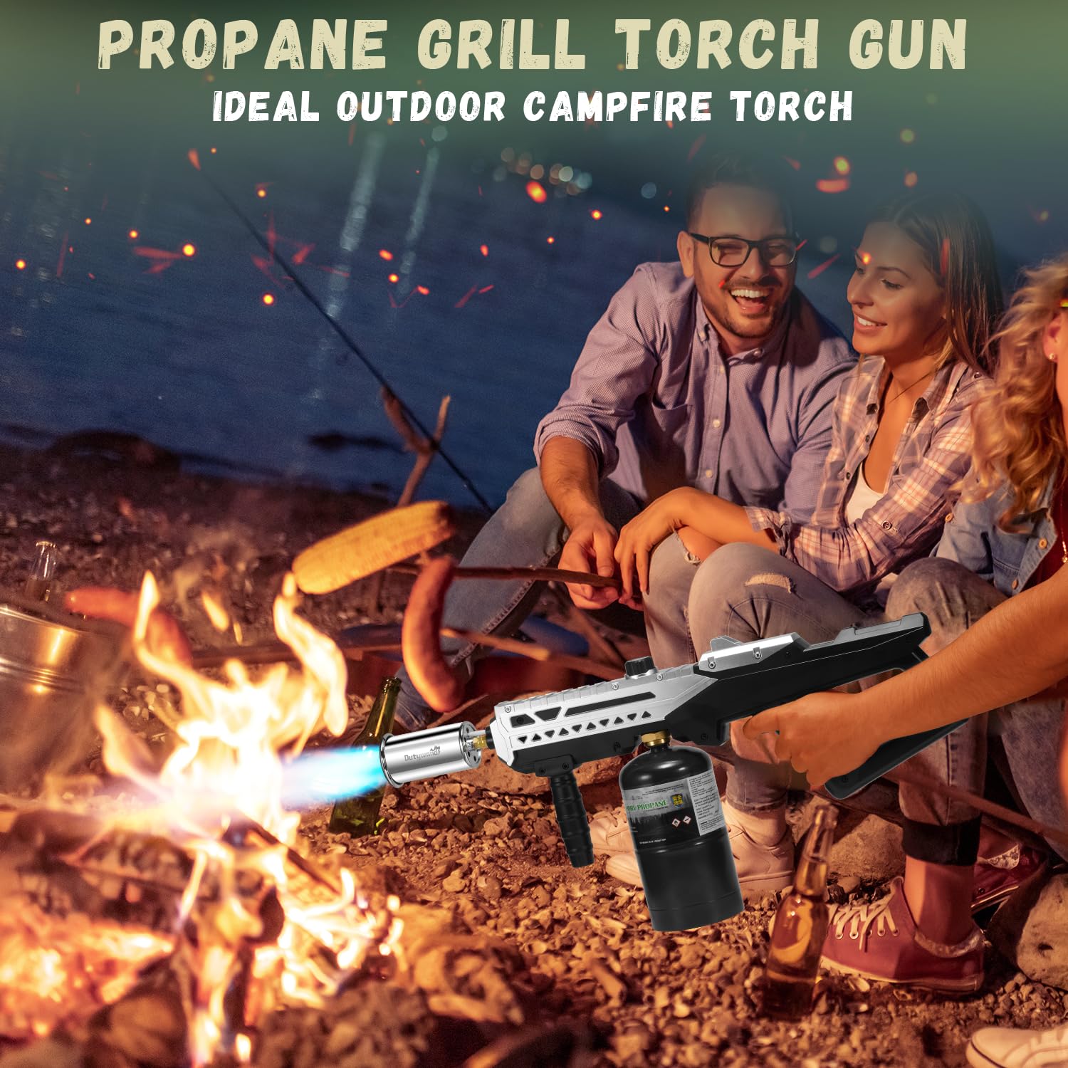 Dutywand grill torch sear mode for precise browning on steaks.