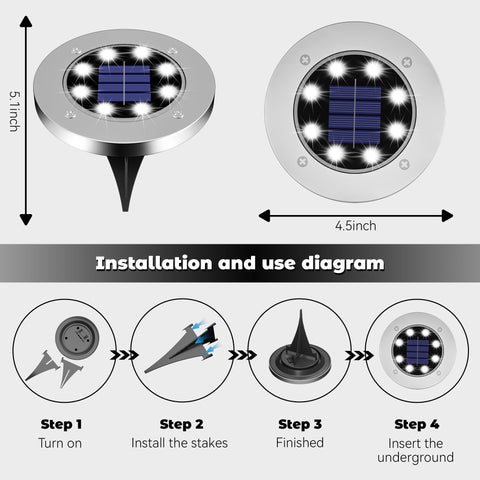 DUUDO solar ground lights install quickly with ground stakes for fast, reliable pathway lighting.