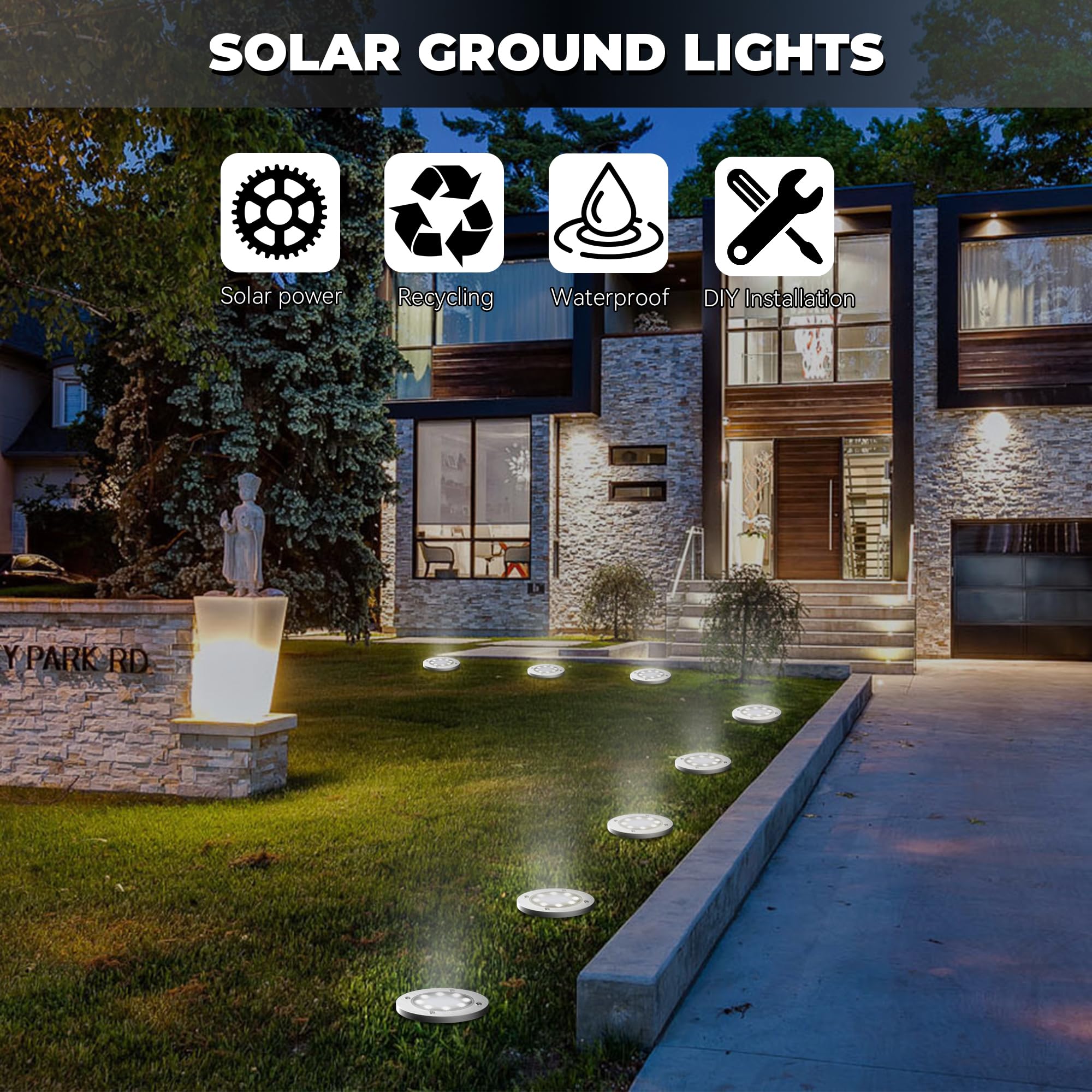 DUUDO IP65 weatherproof design withstands rain and snow for year-round outdoor use.